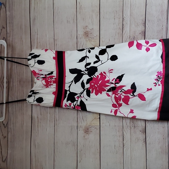 Floral Summer Dress with Bow in Back Summer Dress Spring Dress Zipper Lined - Picture 5 of 10